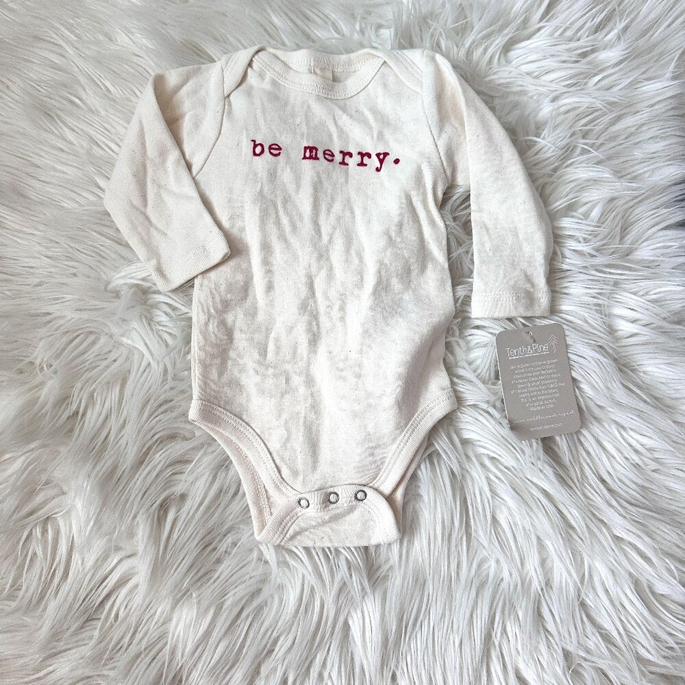 NWT Tenth & Pine Be Merry Christmas onesie size 0-3 months // 3929